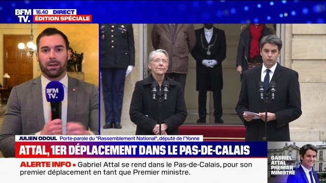 À chaque remaniement ministériel, la situation de notre pays empire estime Julien Odoul, porte-parole du RN, à propos de la nomination de Gabriel Attal en tant que Premier ministre
