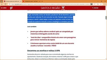 Homem picado por aranha venenosa enquanto dormia terá dedo amputado e reclama de 'negligência médica'
