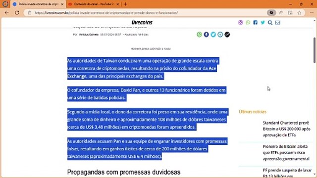Polícia invade corretora de criptomoedas e prende donos e funcionários