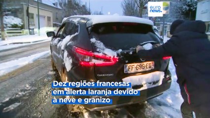 Neve causa o caos nas estradas francesas