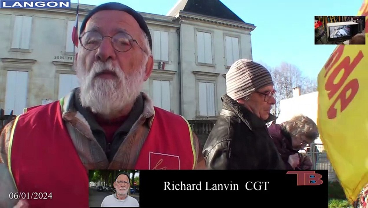 RASSEMBLEMENT pour la palestine le 06.01.2024 lagon avec Richard lanvin CGT LANGON