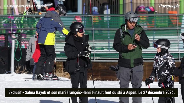 PHOTOS Salma Hayek et François-Henri Pinault : Séjour romantique au ski, les amoureux grillés en haut des pistes !