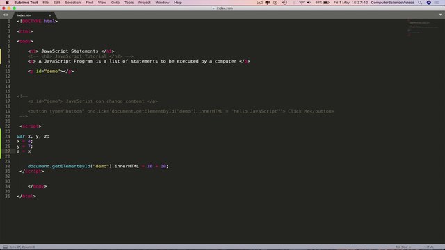 Programming in JAVASCRIPT - Tutorial 5 | JavaScript Statements