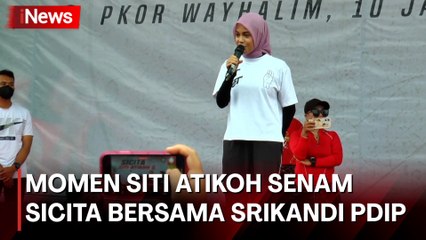 Begini Momen Siti Atikoh Senam Sicita Bersama Srikandi PDIP di Bandar Lampung