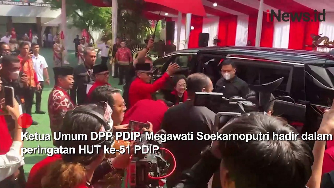 Momen Megawati Hadiri HUT ke-51 PDIP, Disambut Sekjen PDIP Hasto Kristiyanto