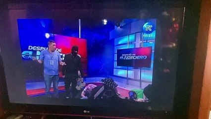 Armed intruders take over live TV broadcast in Ecuador