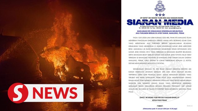 Cops tracking down person behind Molotov cocktail fire at Beruas MP's house