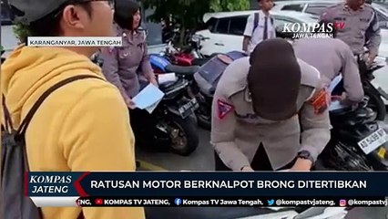 Ratusan Motor Berknalpot Brong di Karanganyar Ditertibkan