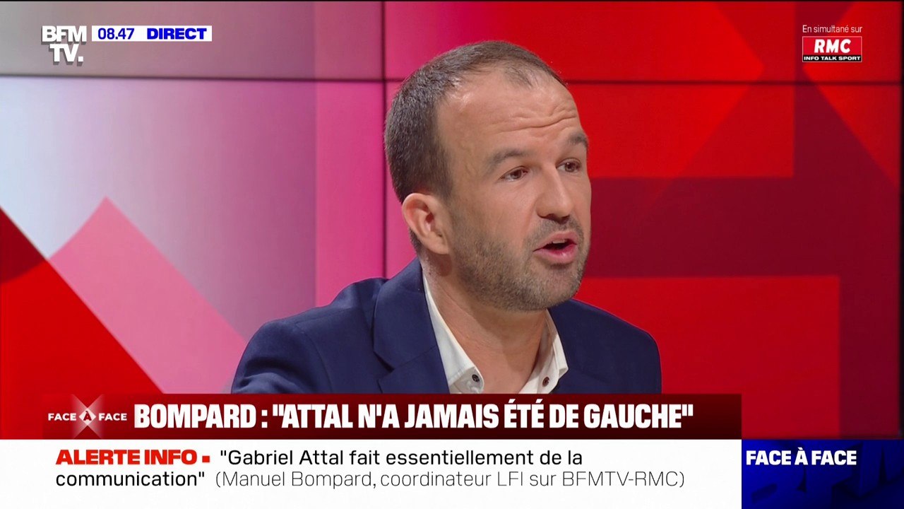 Manuel Bompard: "Je pense que j'ai plus que M. Attal été confronté aux difficultés auxquelles sont confrontés les Français"