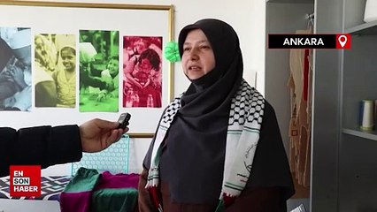 Ankara'da kadınlar Gazzeli mazlumlar için giysi üretiyor