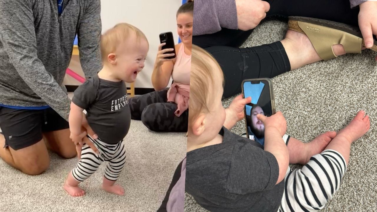 Toddler With Down Syndrome Beams With Joy As He Learns To Walk | Happily TV