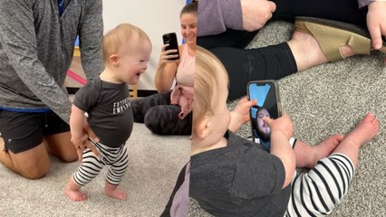 Toddler With Down Syndrome Beams With Joy As He Learns To Walk | Happily TV