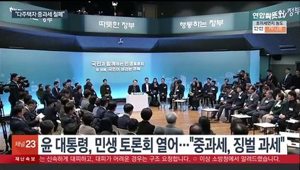 윤대통령 "다주택 중과세 철폐"…검사시절 녹물 경험 언급도