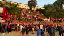 A resounding Welsh National Anthem kicks-off Ironman Wales 2023 on Tenby's North Beach
