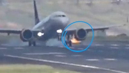 Portugal : un avion manque son atterrissage et laisse échapper des flammes avant de redécoller
