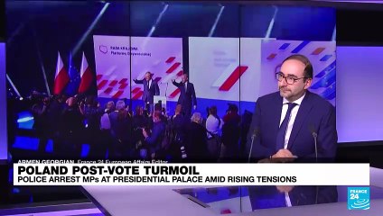 Poland post-vote turmoil: Polish president 'shocked' after arrests of lawmaker allies
