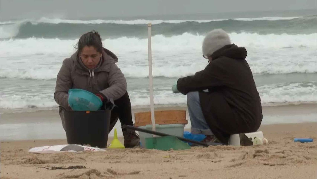 'Pellets' de plástico en las costas de Galicia