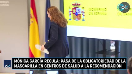 Mónica García recula: pasa de la obligatoriedad de la mascarilla en centros de salud a la recomendación