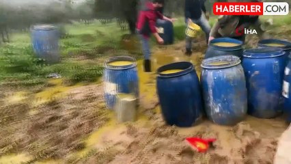 Fabrikada depolar patladı, 50 ton zeytinyağı araziye yayıldı