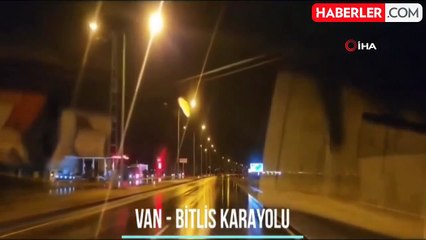 Van polisi yol durumu çektiği video ile sürücüleri bilgilendirdi