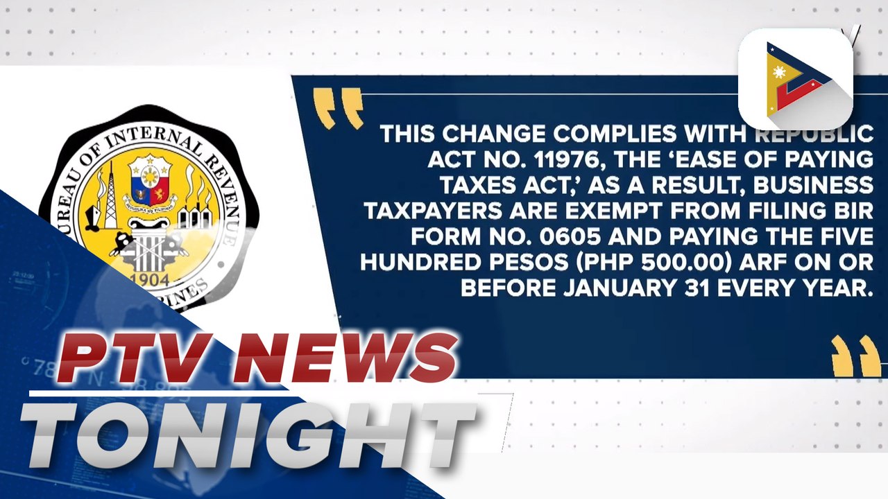 BIR waives P500 registration fee for biz taxpayers