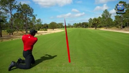 Tiger Woods Hits an Amazing Drive While Kneeling in a Rare Podcast Appearance on Wednesday
