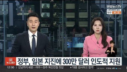 정부, 강진 피해 일본에 300만 달러 인도적 지원