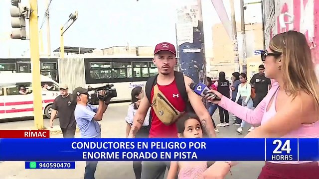 Rímac: conductores y vecinos piden reparar pista que se hundió