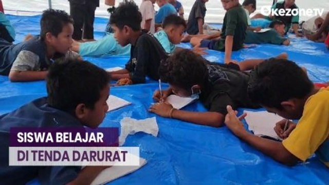 Dampak Erupsi Gunung Lewotobi, Siswa Terpaksa Belajar di Tenda Darurat