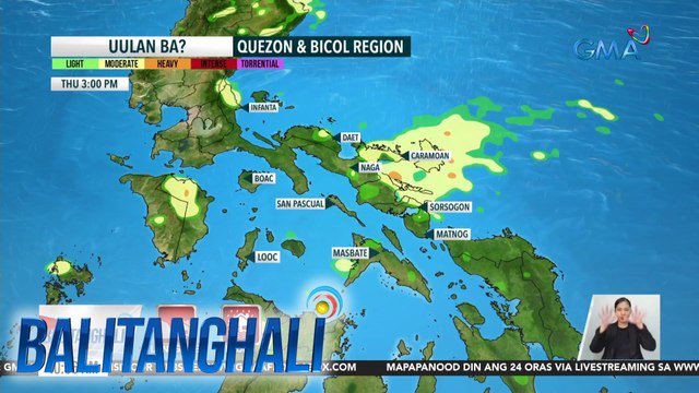 Quezon Province at Bicol Region, mataas ang tsansa ng pag-ulan | BT