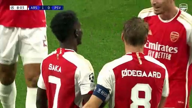 HIGHLIGHTS Arsenal vs PSV Eindhoven Champions League Saka, Trossard, Gabriel Jesus, Odegaard