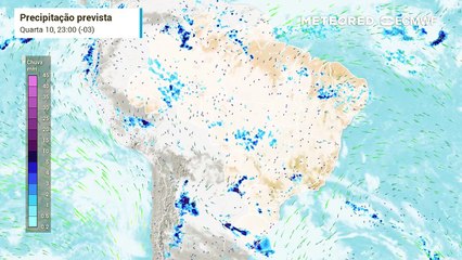 Previsão de Precipitação e Nebulosidade até sábado (13).