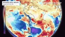 Previsão de anomalia de temperatura em 850 hPa até Sábado (13)