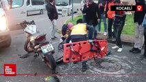 Kocaeli'de servis minibüsüyle motosiklet kafa kafaya çarpıştı