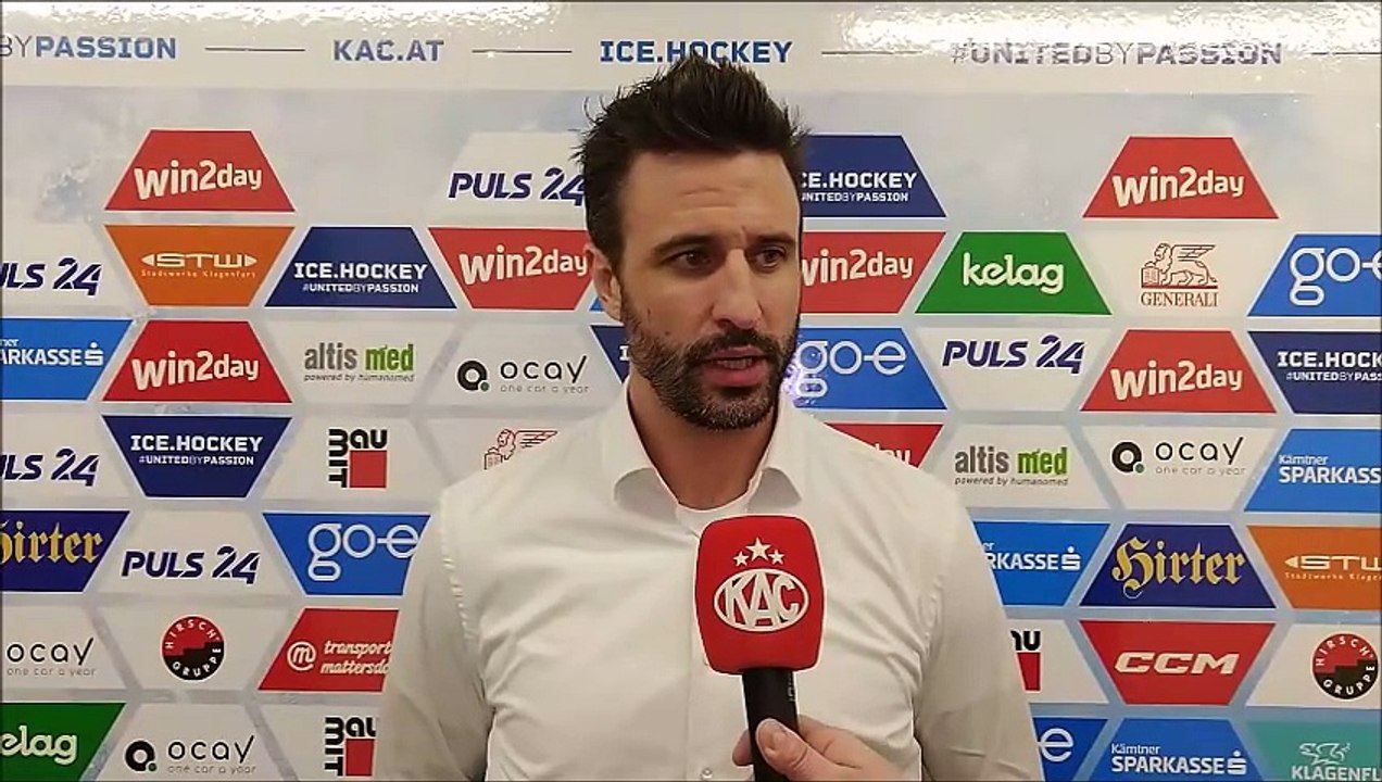 David Fischer (KAC) nach dem Sieg gegen die Pioneers