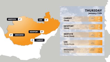 Cardiff weather forecast 11th January