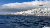 Türkiye'nin tek ada ilçesi Marmara'da fırtına ve kar! Adaya 2 gün ulaşım sağlanamadı
