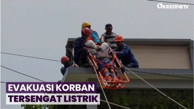 Dramatis, Evakuasi Pekerja Bangunan di Sidoarjo yang Tersengat Listrik di Atap Rumah