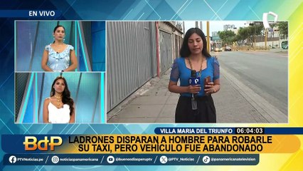 VMT: balean a taxista para robar su vehículo, pero ladrones terminan abandonando carro
