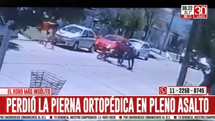 Insólito: delincuente perdió su pierna ortopédica en pleno asalto