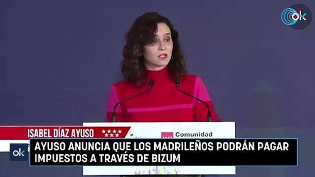 Ayuso anuncia que los madrileños podrán pagar impuestos a través de Bizum