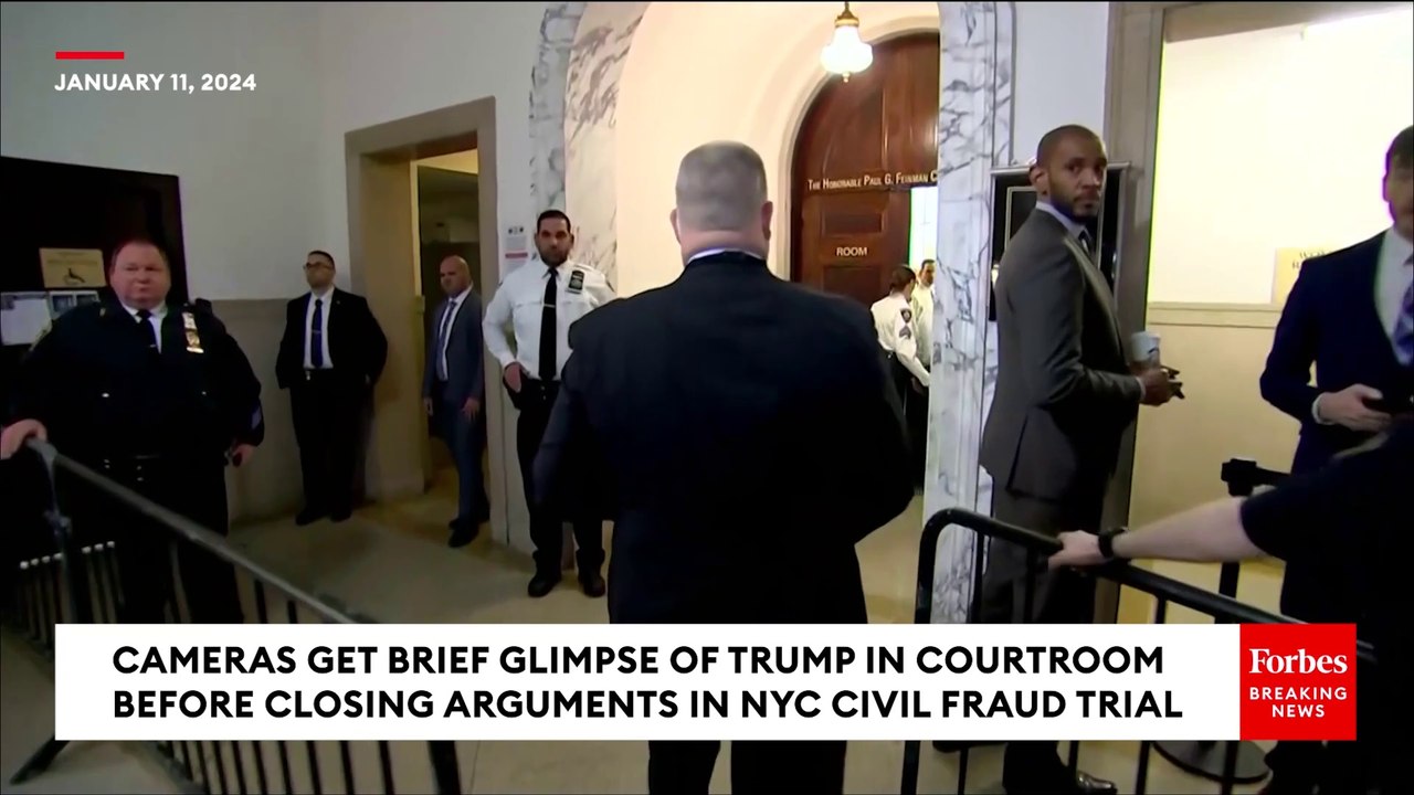 Cameras Get Brief Glimpse Of Trump Before Closing Arguments In NYC Civil Fraud Trial