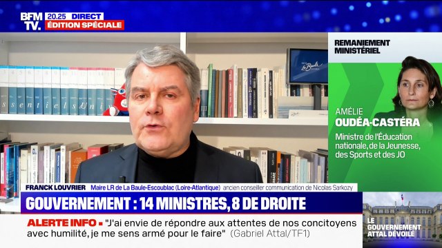 Franck Louvrier, maire LR de La Baule-Escoublac, sur le nouveau gouvernement: C'est un gouvernement en cohérence avec la situation politique de la France, qui est plutôt à droite