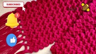 Crochet   Faites votre 1ère écharpe 3D hyperfacile  scarf  كوفية سهلة و  مجسمة