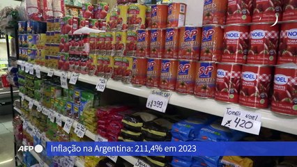 Inflação na Argentina soma 211,4% em 2023