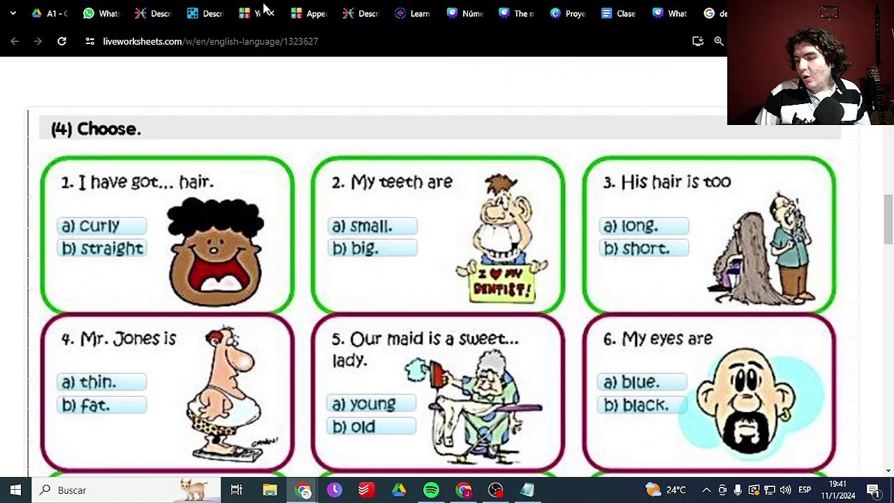 Séptima clase - Describe a person