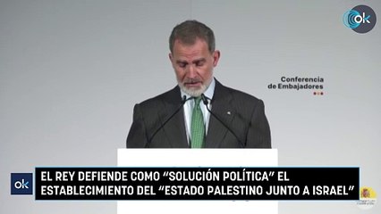 El Rey defiende como "solución política" el establecimiento del "Estado palestino junto a Israel"