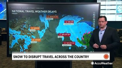 Severe weather to cause major Friday travel delays across the eastern half of the US