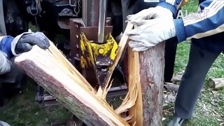 Modern Homemade Huge Firewood Processor Equipment - Fastest Log Splitter Wood Cutting Machines