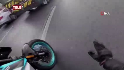 E-5'te korku dolu anlar! Bir anda yuvarlandı, felaketten kıl payı kurtuldu